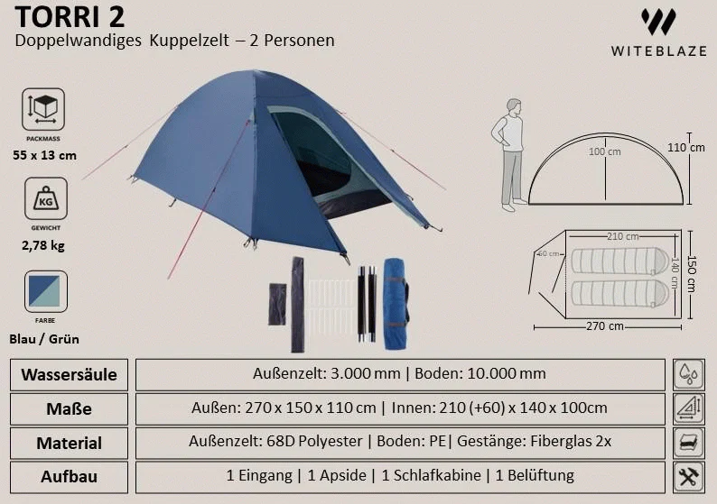 TORRI 2 Camping Tent - Image 2