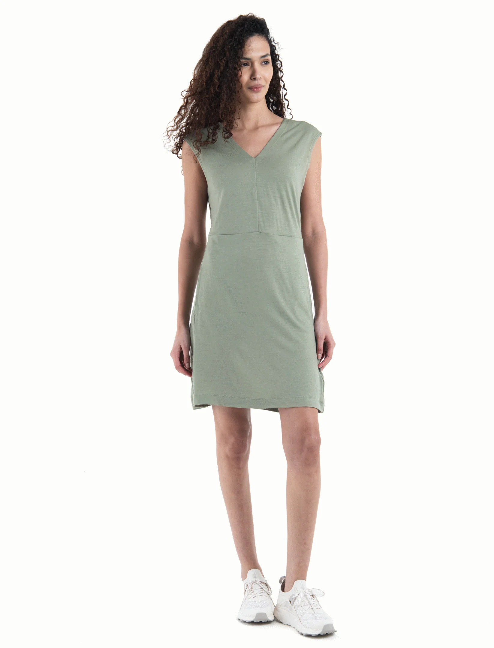 Women Merino 200 Granary Sleeveless V Neck Dress - Image 7