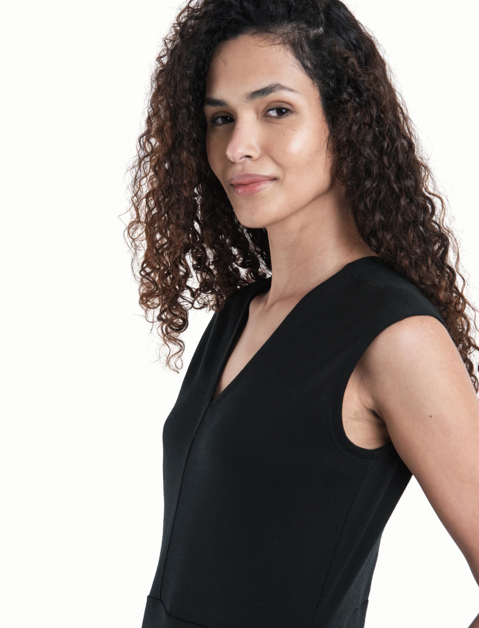 Women Merino 200 Granary Sleeveless V Neck Dress - Image 8