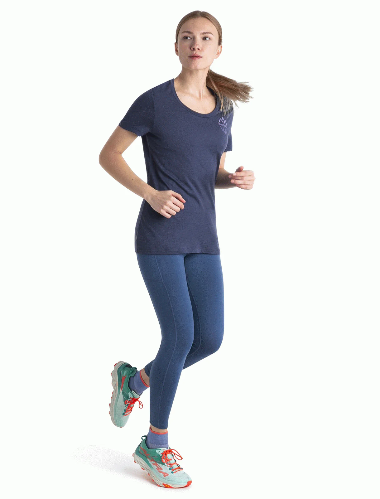Women Merino 150 Tech Lite III SS Scoop Tee Icebreaker Logo Reflections - Image 2