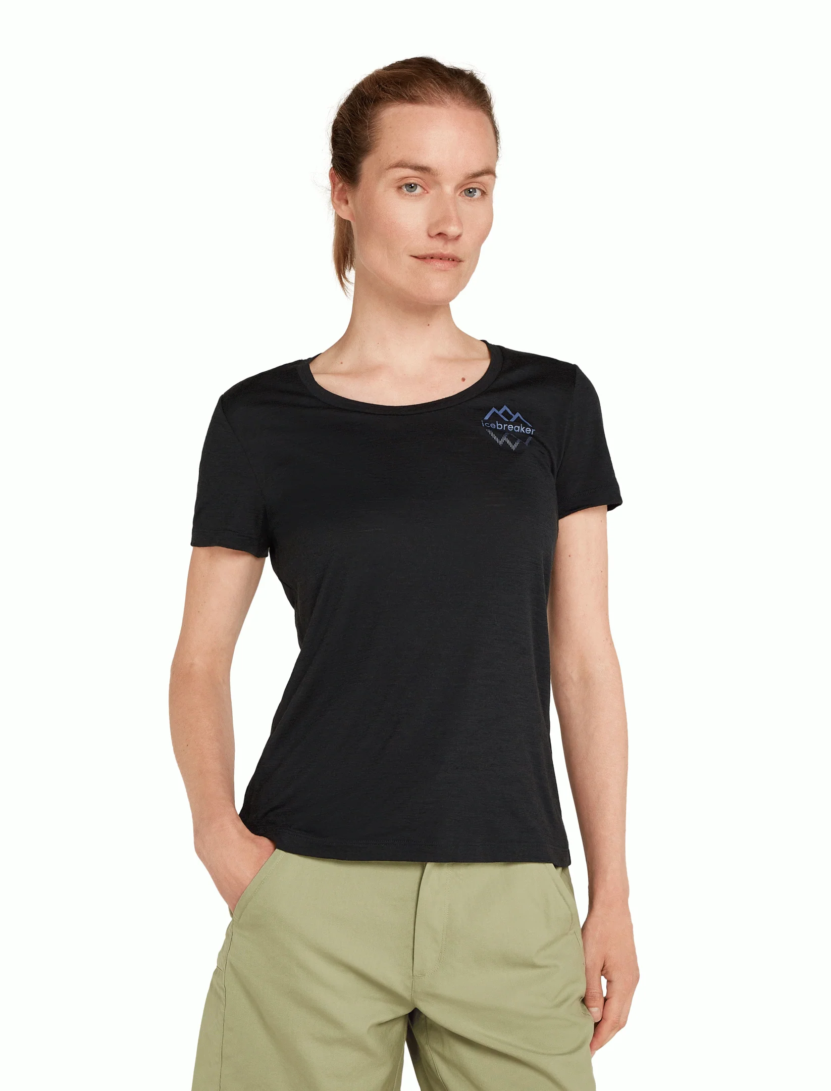 Women Merino 150 Tech Lite III SS Scoop Tee Icebreaker Logo Reflections - Image 20
