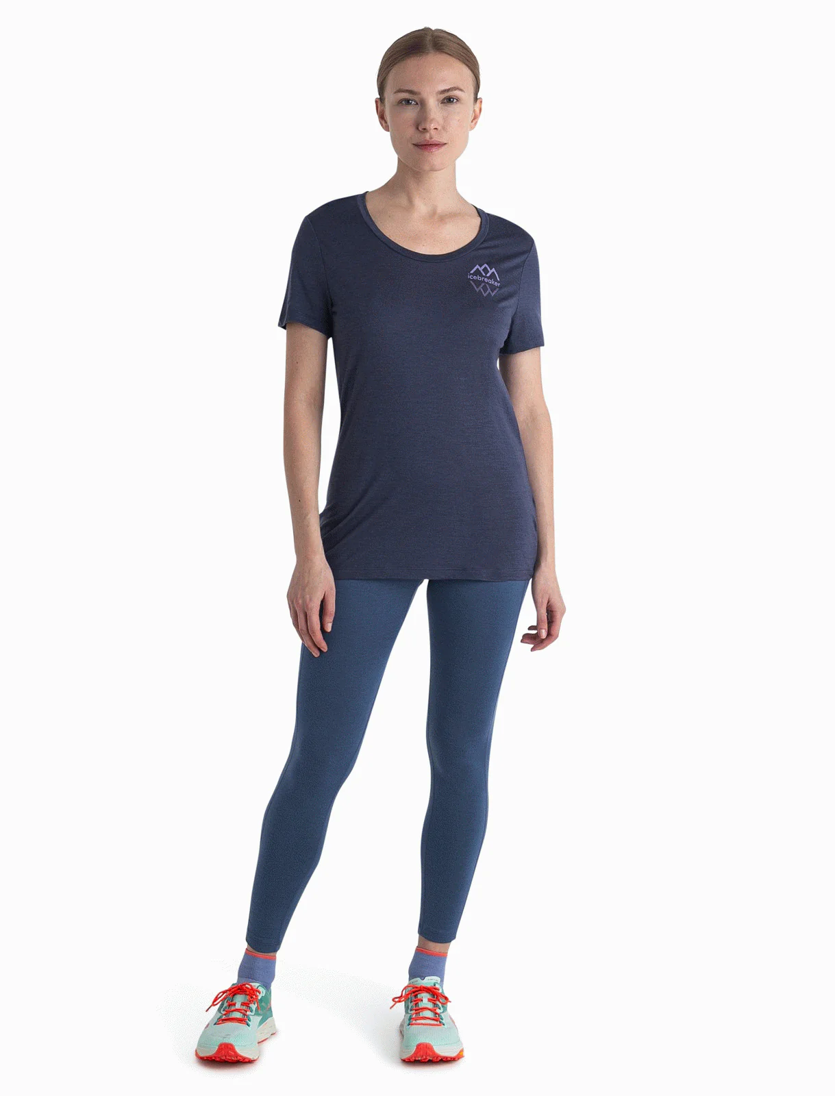 Women Merino 150 Tech Lite III SS Scoop Tee Icebreaker Logo Reflections - Image 3