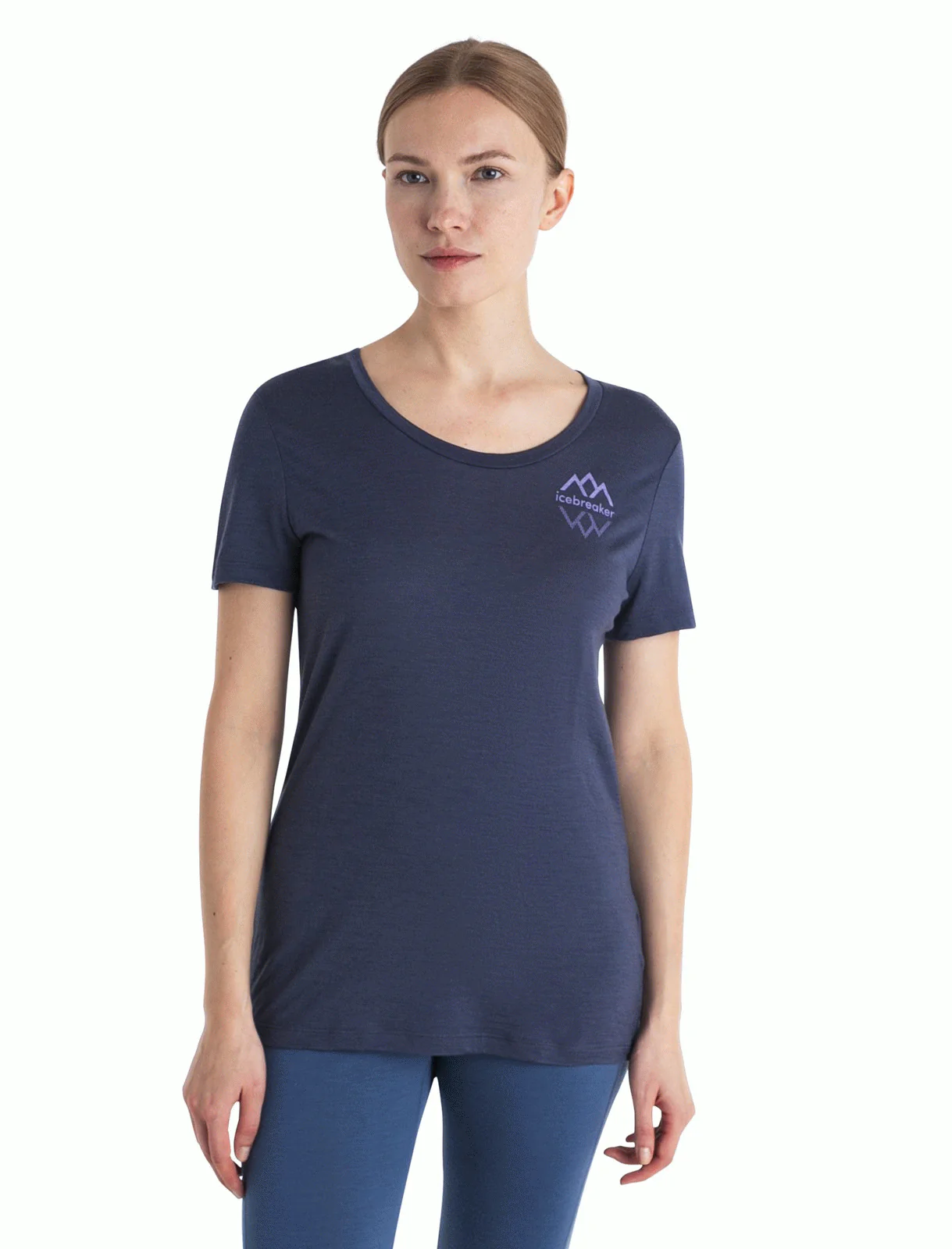 Women Merino 150 Tech Lite III SS Scoop Tee Icebreaker Logo Reflections - Image 5